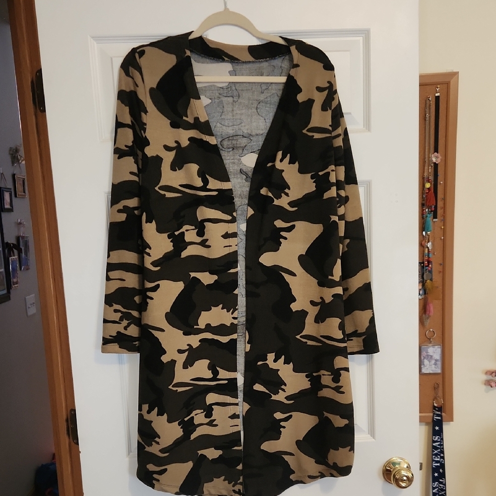 Camouflage Open Front Women's Jacket